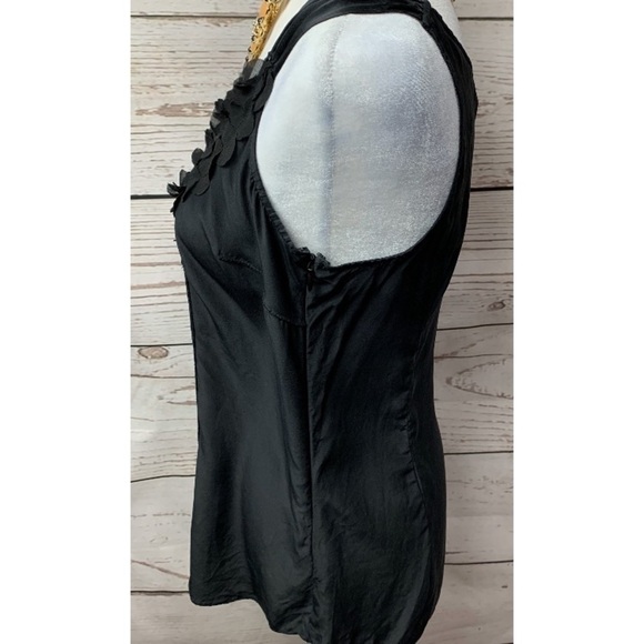 NWOT WHBM Silk Pleated Ruffle Sleeveless Top - Picture 3 of 6